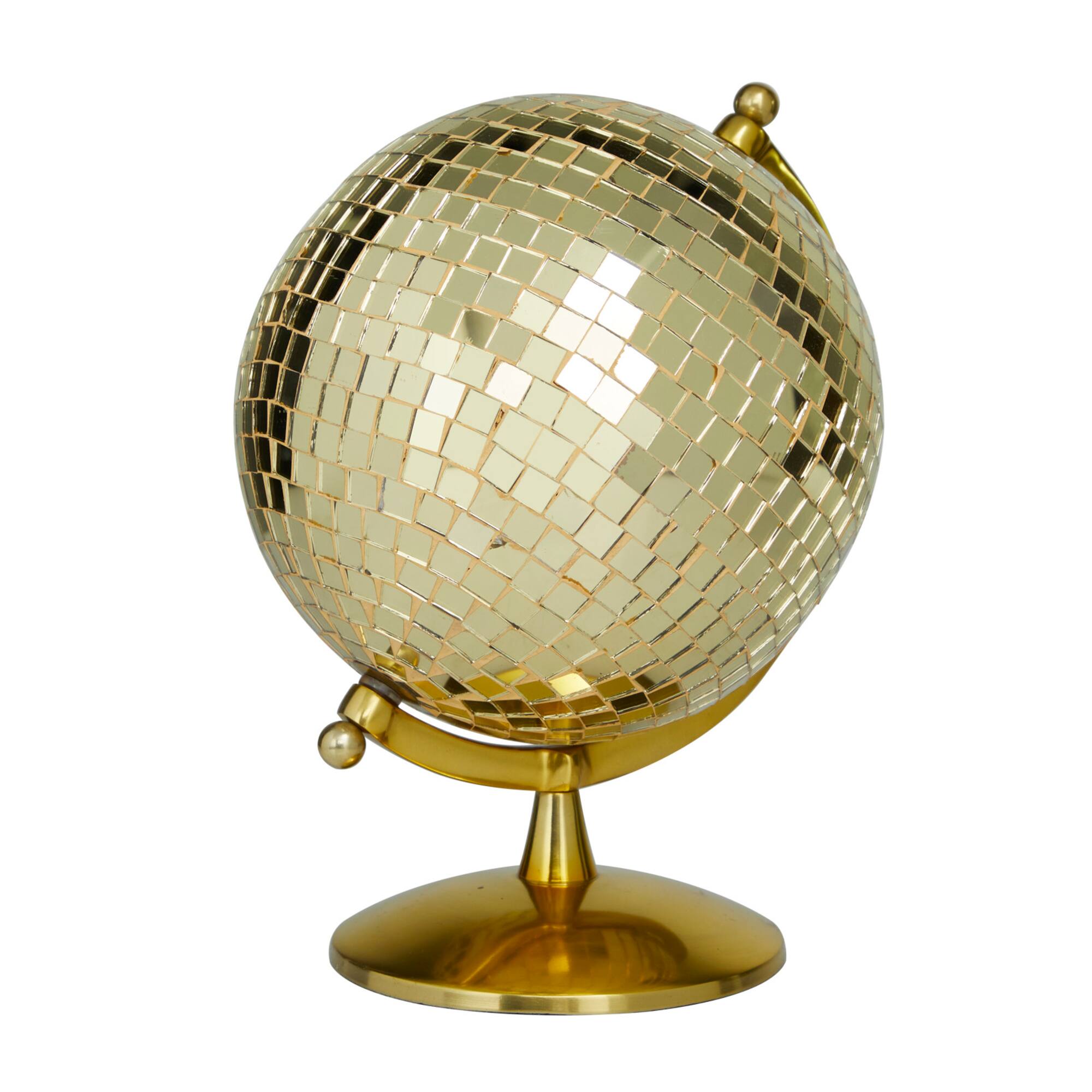 Gold Stainless Steel Glam Globe, 9" x 8" x 12"